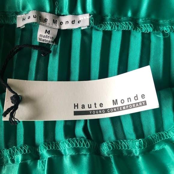 Haute Monde /NWT/ Green accordion pleated skirt/ size M - Picture 7 of 12